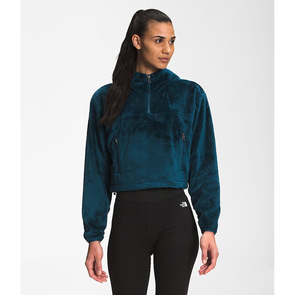 The North Face Hooded Jacket Womens Australia - The North Face Osito ¼ Zip Blue (QXA-985302)